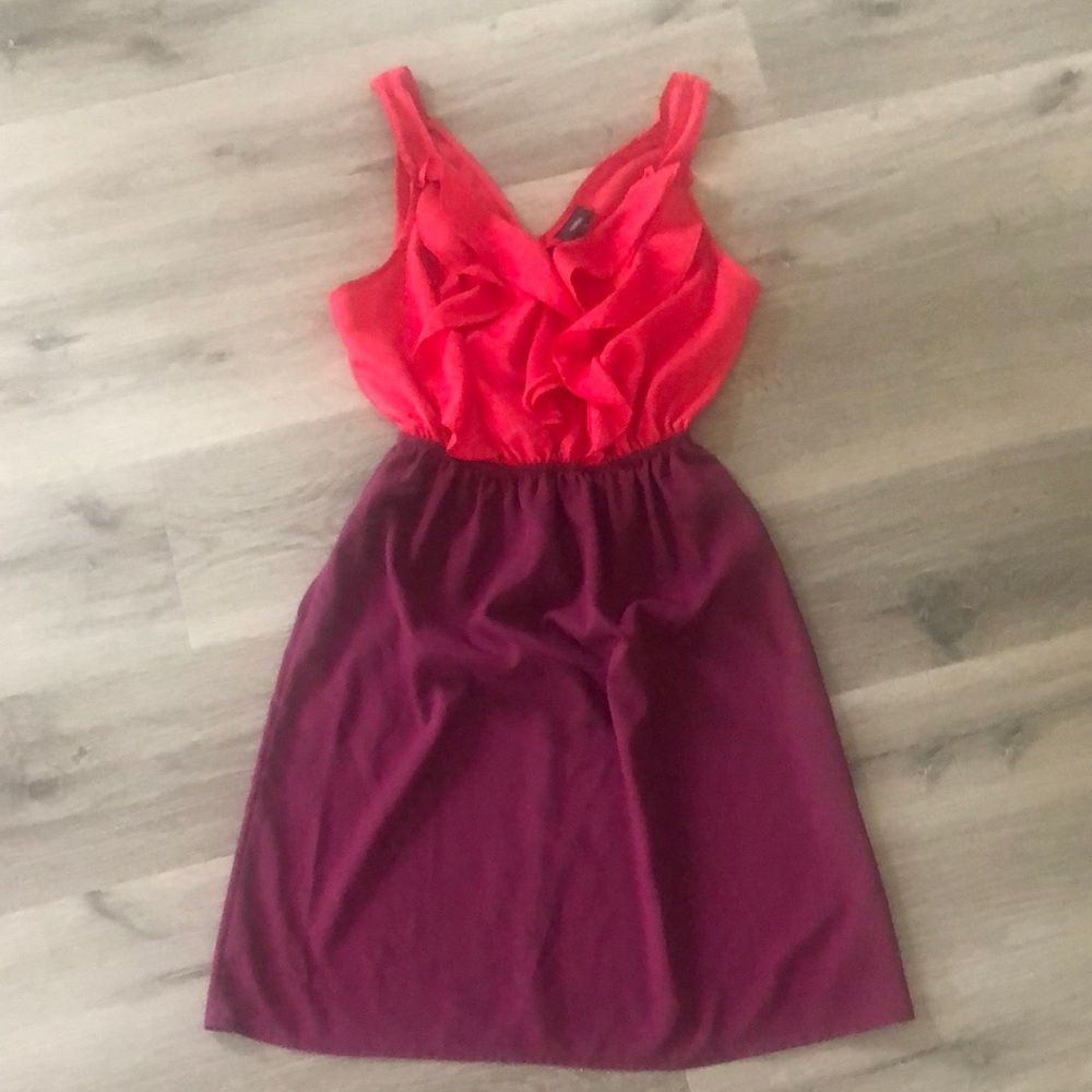 Red & purple dress